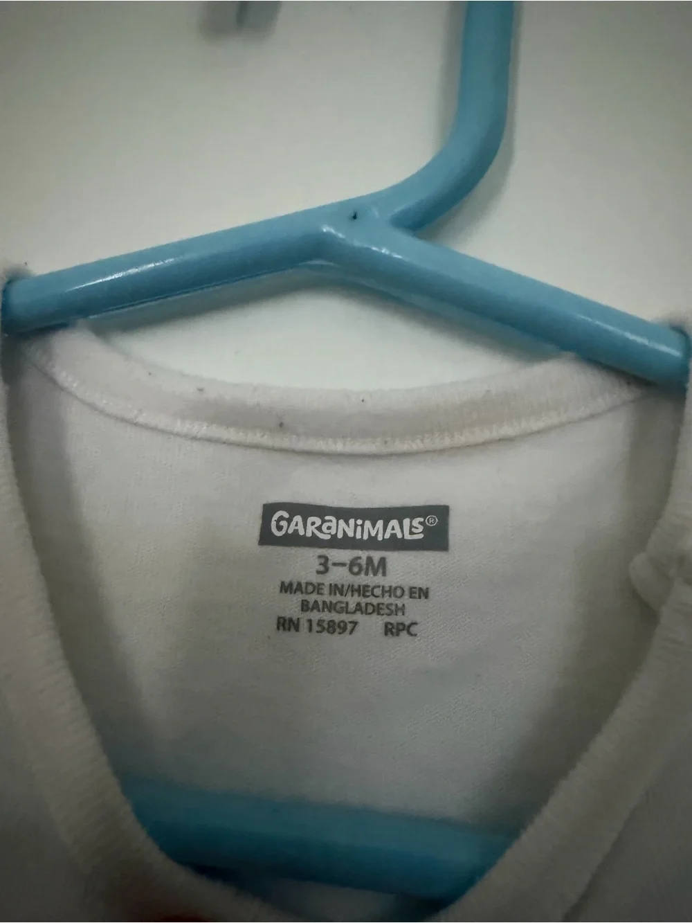 Garanimals 3-6 months Love you more long sleeve white baby bodysuit